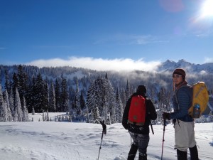 Jean and Jonathan looking over a valley by Skyline Ridge