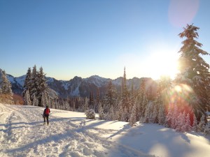 Soon to be alpenglow, the sun is setting