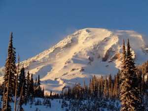 Rainier in the beginning of sunset