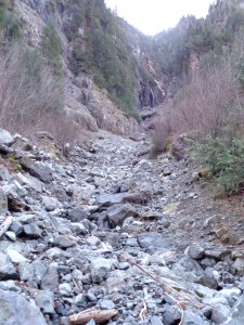 Old drainage chute I hiked up