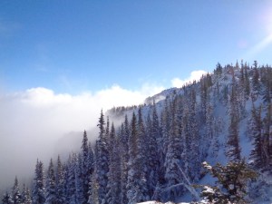 Clouds moving in from the left (east)