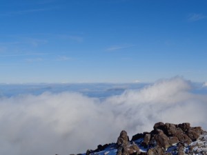 Baker poking up over the clouds