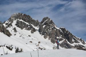 Standing beneath Ingalls Peaks