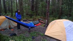 Zanna looking over our camp setup