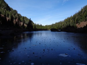 Another frozen area with rocks strewn everywhere