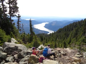 Snack break, looking over the Hood Canal