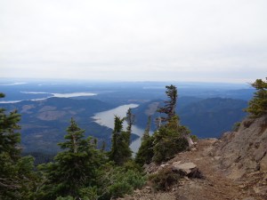 Rocky trail curving around a corner