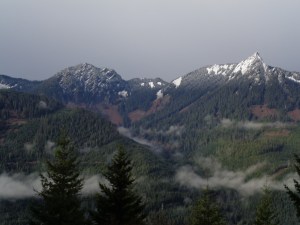 McClellan Butte lit up by some brief sun