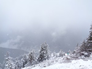 Lee looking tiny down below