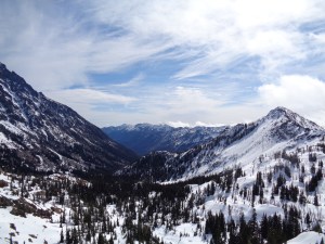 Looking across the valley, Stuart on the left, ridge on the right