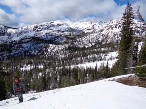 Almost at the ridge, Earl in the background