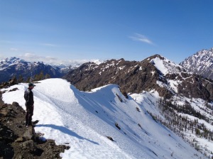 Overlooking cornices on the way back from Iron