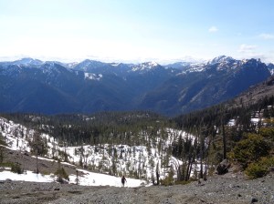 Heading back down from the saddle
