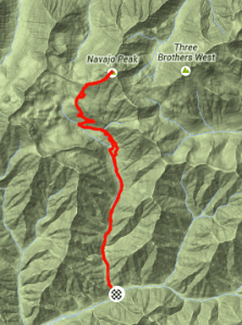 Strava Map of Navaho Peak trail
