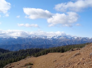 Cloudy Stuart range from Red Top Lookout 