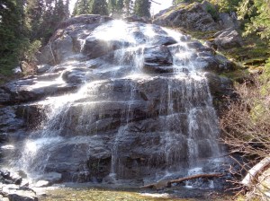 Sunlight caught in a waterfall