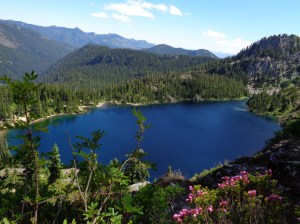Gaining elevation above Rachel Lake