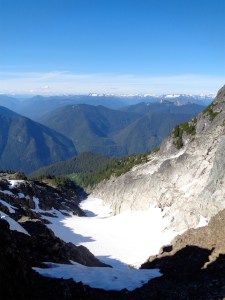 Looking down at the Straight Glacier