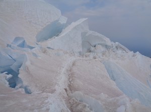 Snowbridge and some small chunks of snow (only three times as tall as me, maybe four)