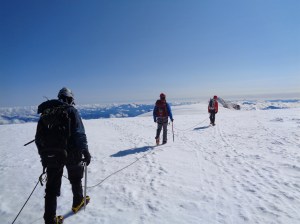 Traversing to the summit nub