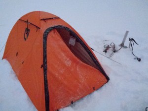 I showered myself with frosh in the morning, inside and outside the tent