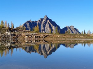 Mt. Hardy reflected in Upper Snowy Lake