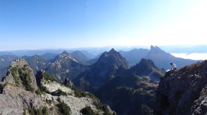 Rob soaking in the views: Townsend, Merchant, and Baring all visible