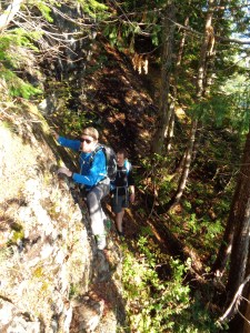 Evan on one of the foresty scrambles